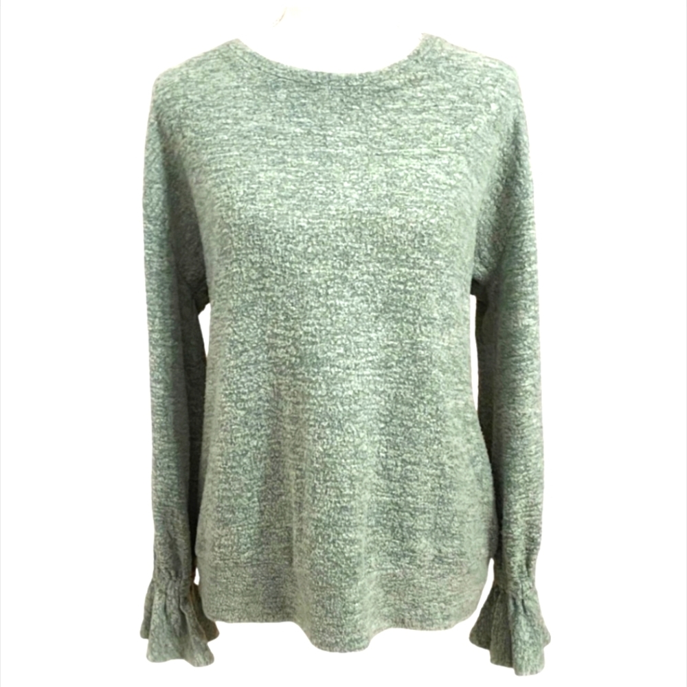 Anthropologie Women's ERI + ALI Sasha Soft Sage Green Knit Sweater Size Medium
